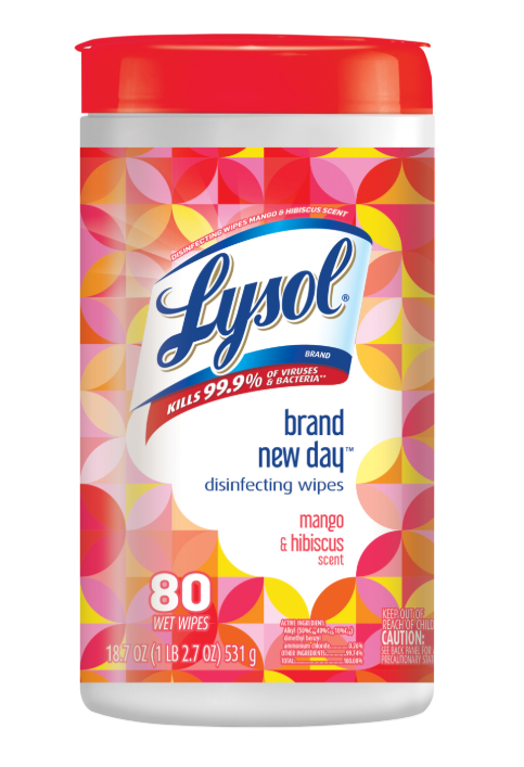 LYSOL Disinfecting Wipes  Brand New Day  Mango  Hibiscus Canister